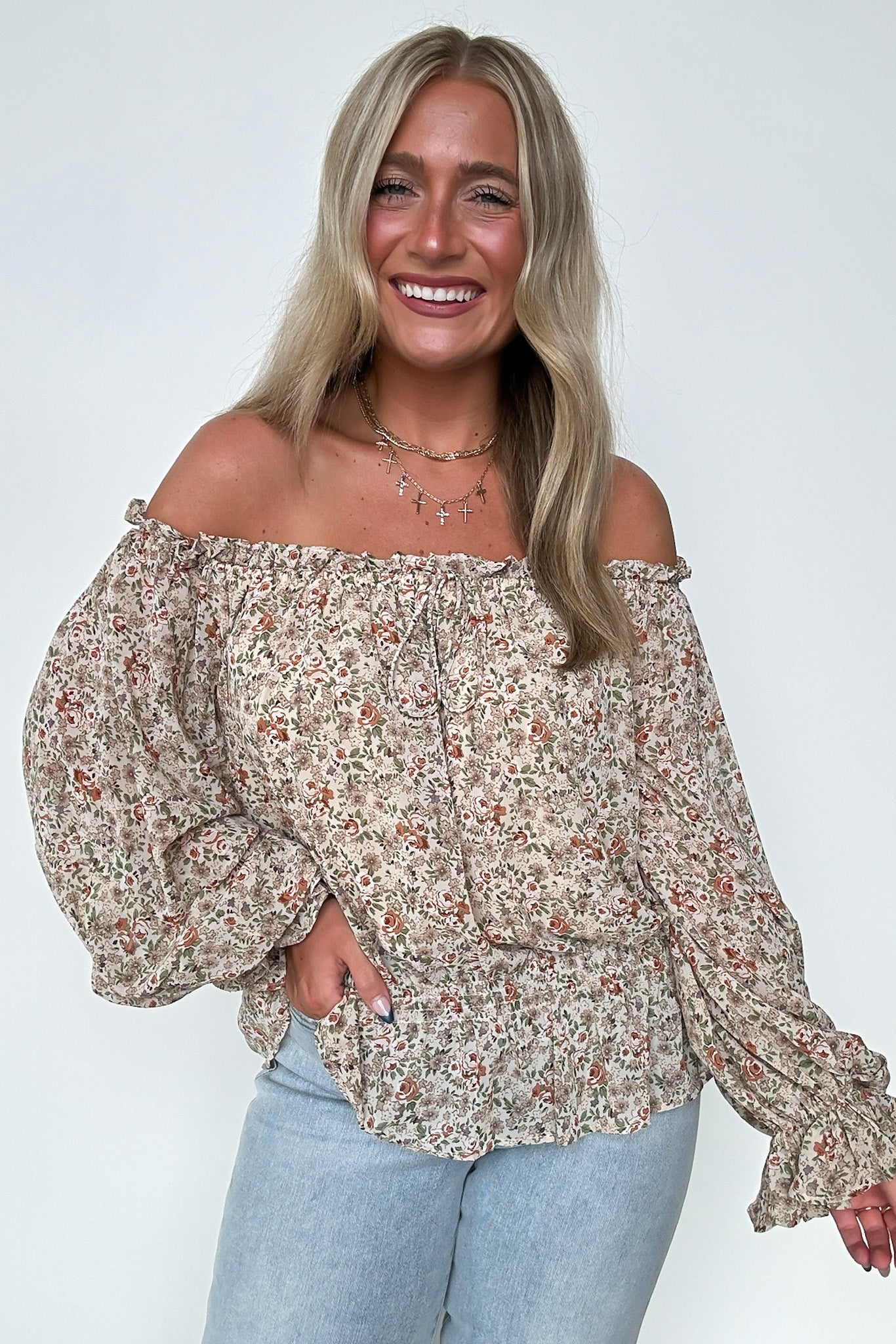Off Shoulder Floral Top