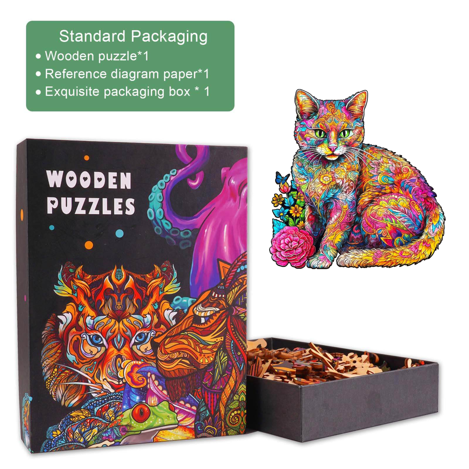 Naughty Cat Wooden Jigsaw Puzzle