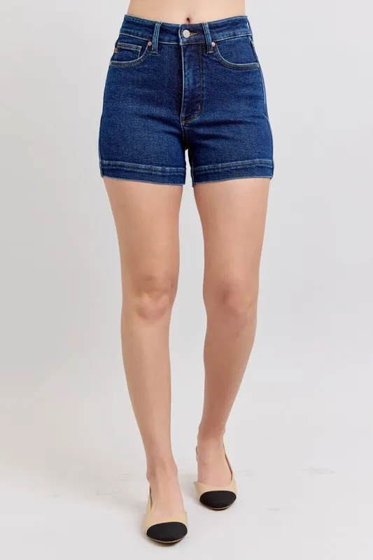 High Waist Tummy Control Denim Shorts