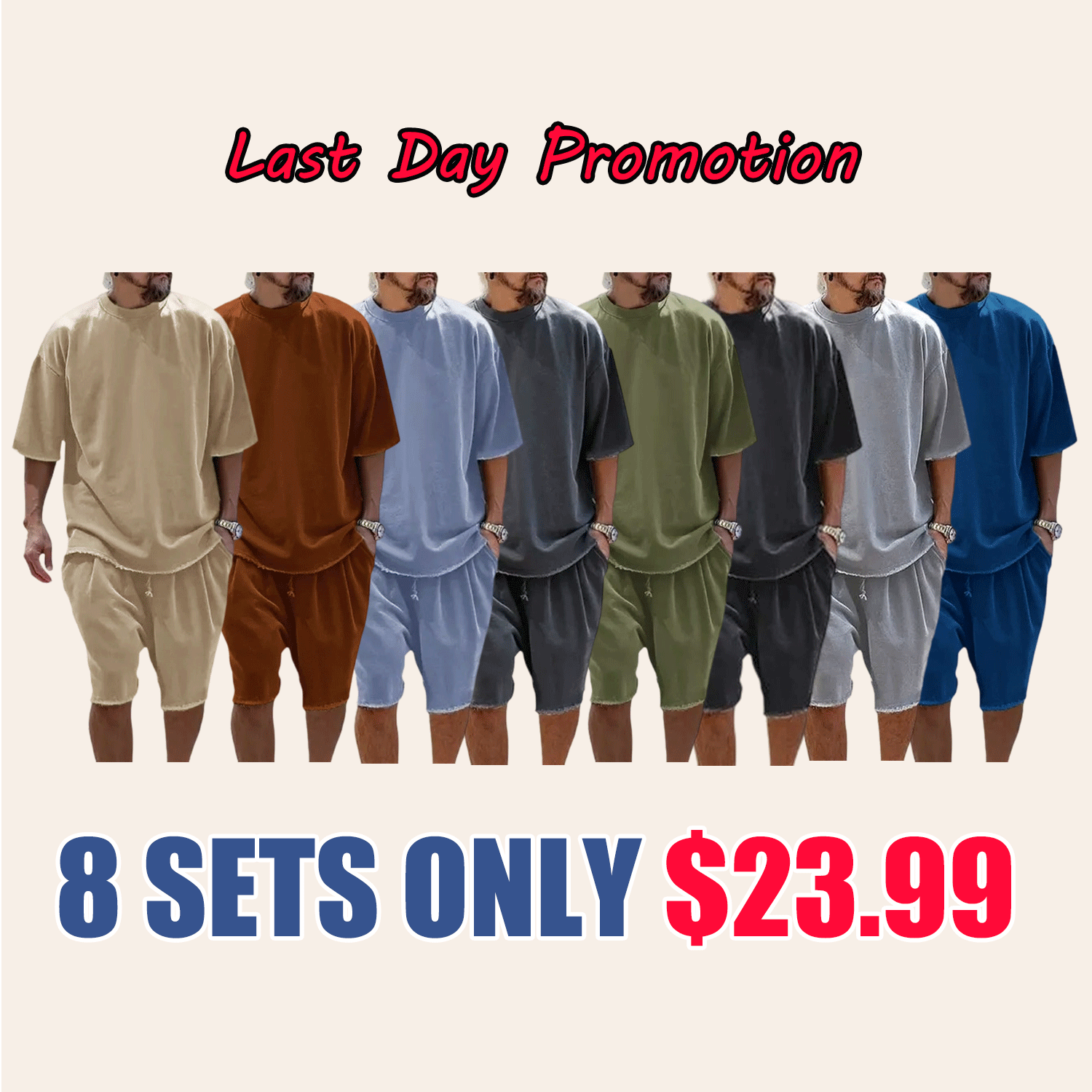 🔥🔥Men’s Cotton Relaxed Fit Sweat Set – Casual T-Shirt & Shorts Lounge Outfit