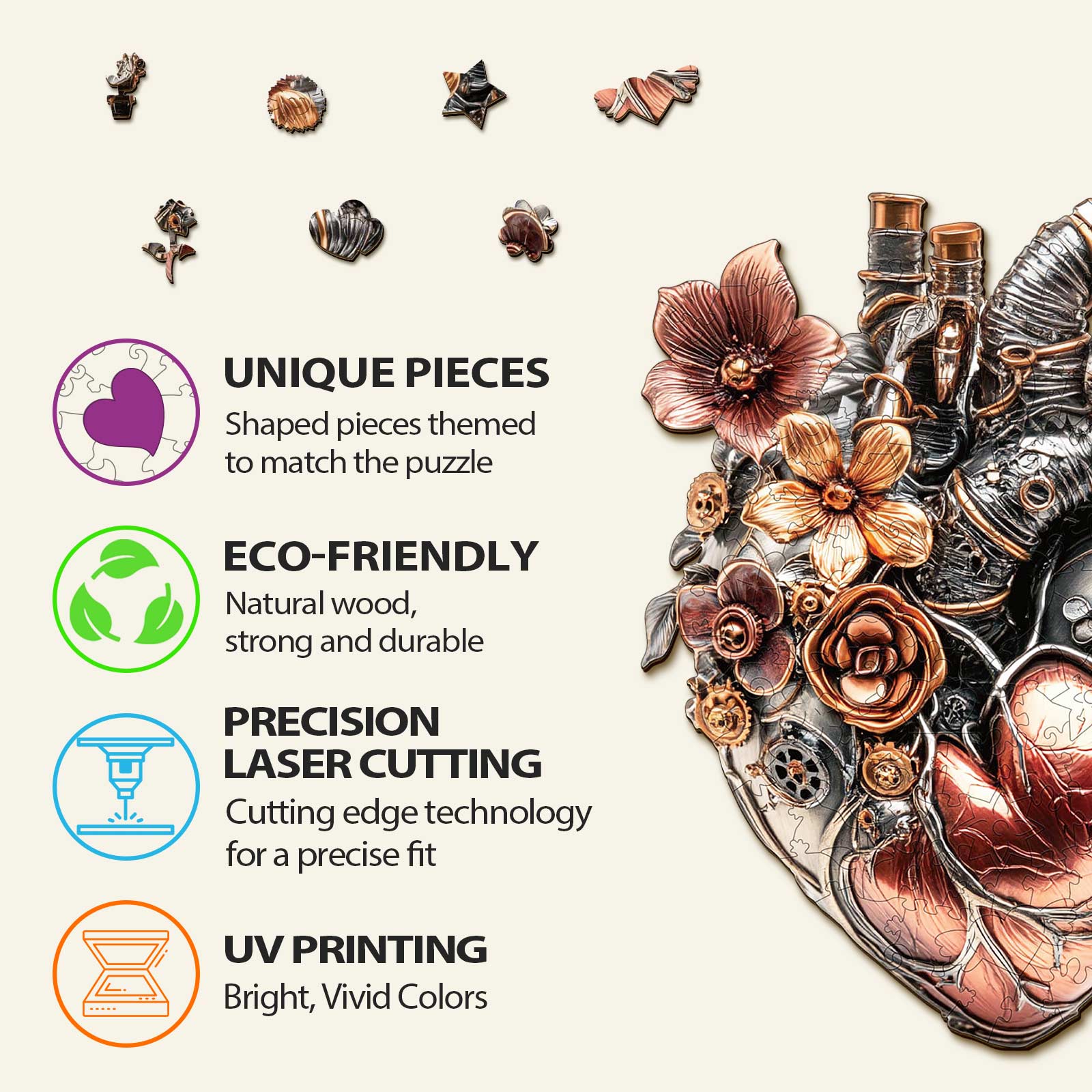 Mechanical Heart Wooden Jigsaw Puzzle