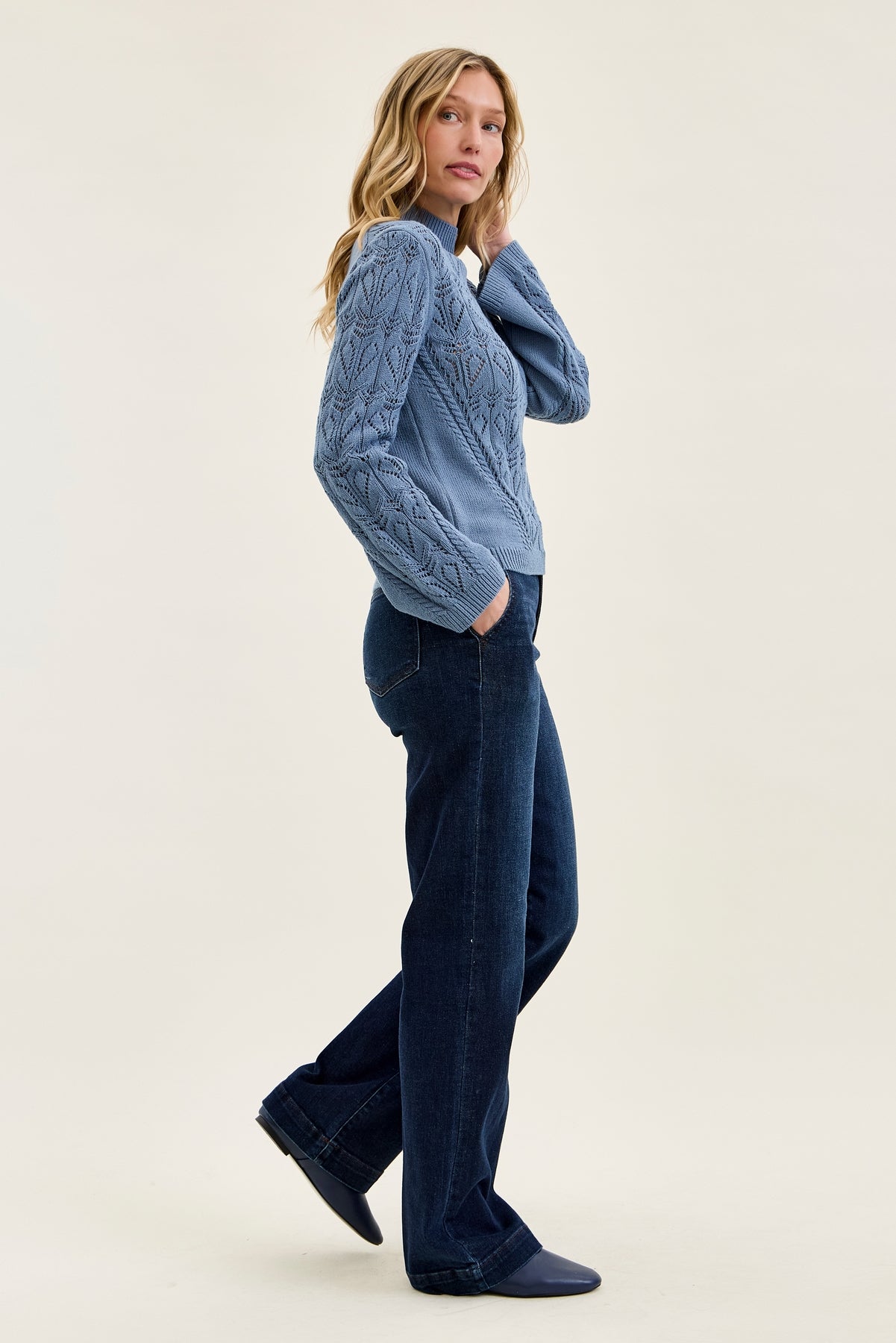 Penny Dark Indigo Trouser Wide Leg