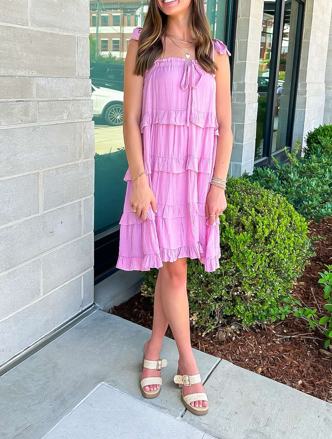 Exceptional Delight Ruffle Tiered Tie Strap Dress