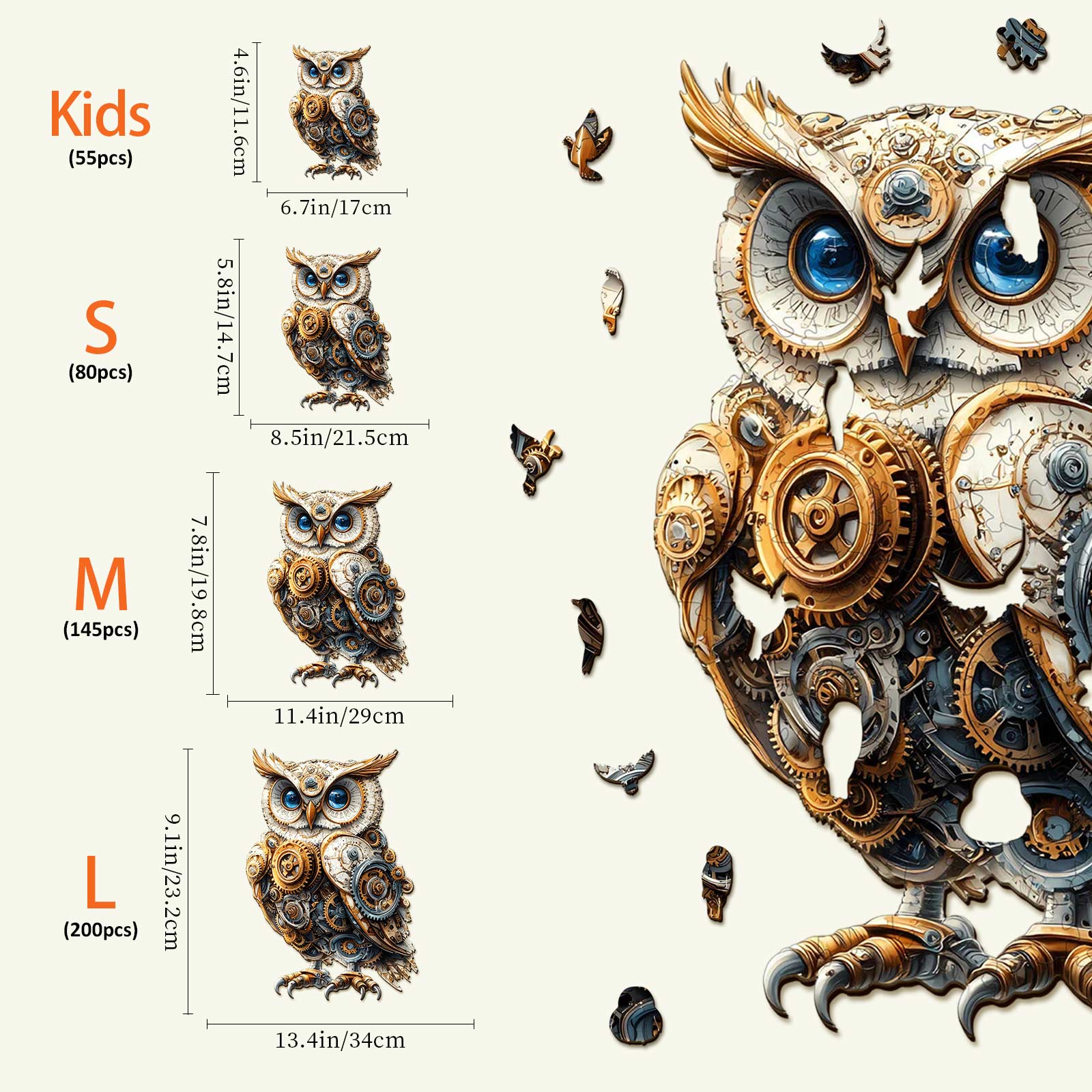 Mechanical Owl Wooden Jigsaw Puzzle