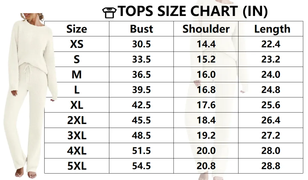 Women Fuzzy Fleece Long Sleeve Pajama Loungewear Set