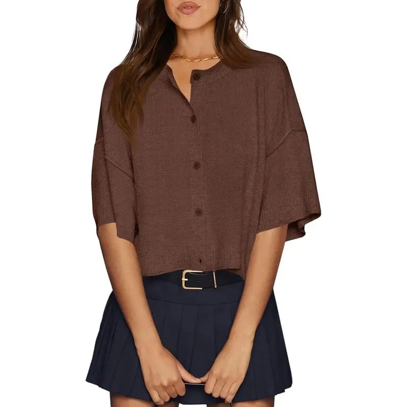 Womens Half Sleeve Cardigan Sweaters