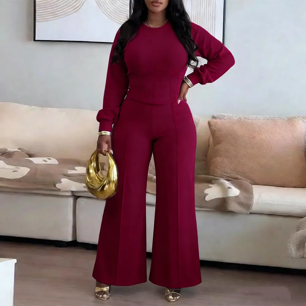 Women's Casual Seam Design Sweatpants Set