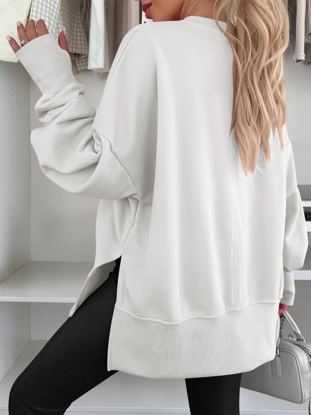 Women Oversized Sweatshirts Thumbhole Long Sleeve Hoodies Shirts