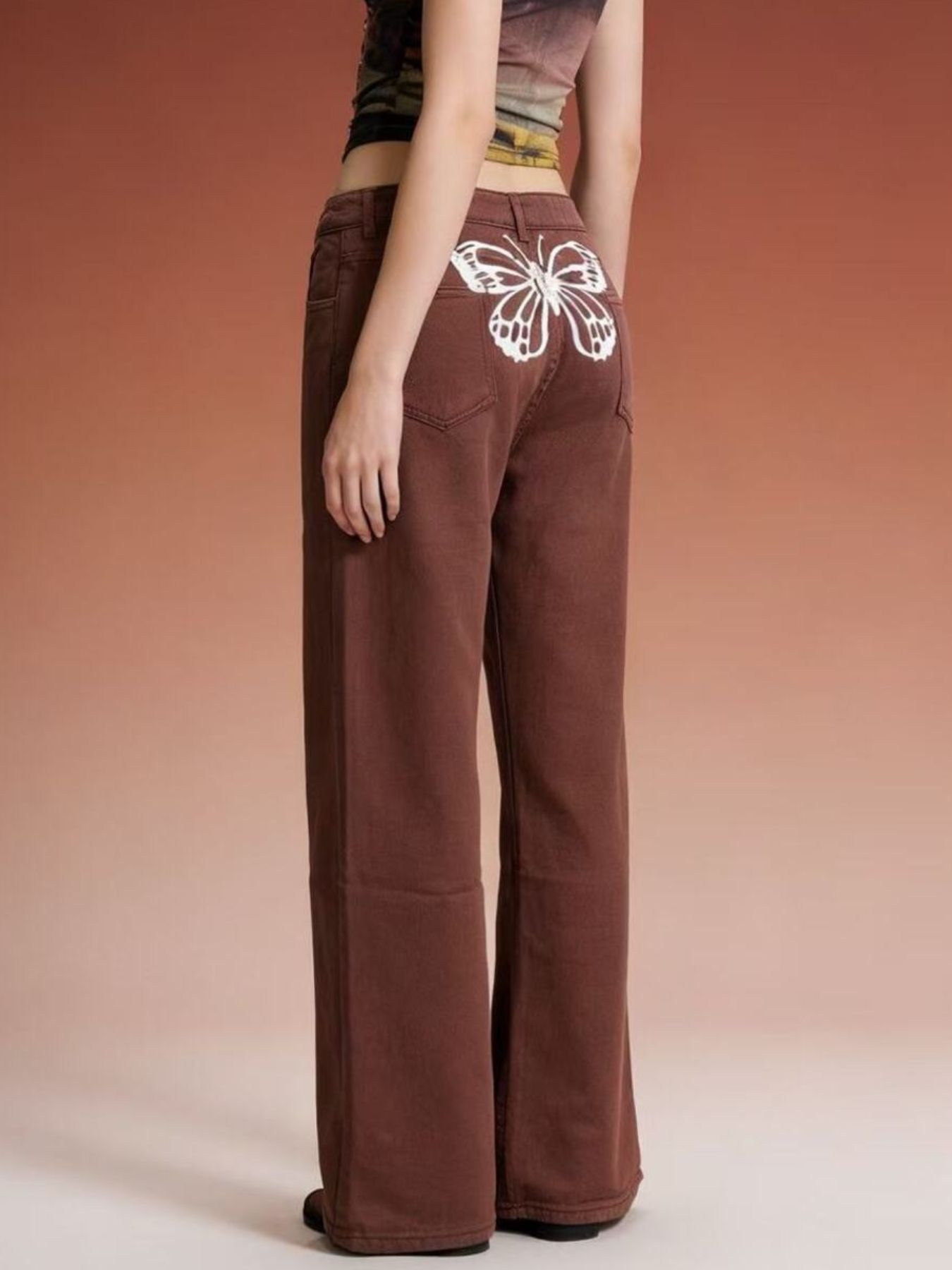 Butterfly Back Wide Leg Jeans