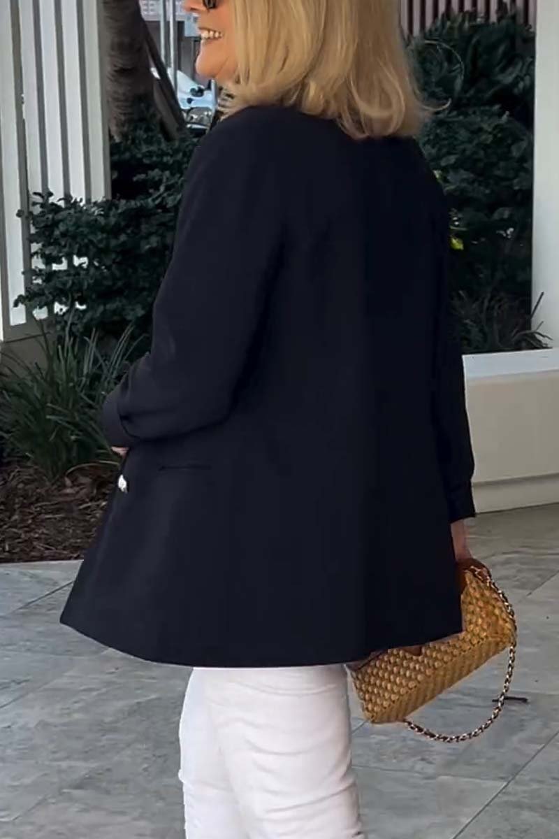 Women's Fashion Solid Color Double Breasted Blazer