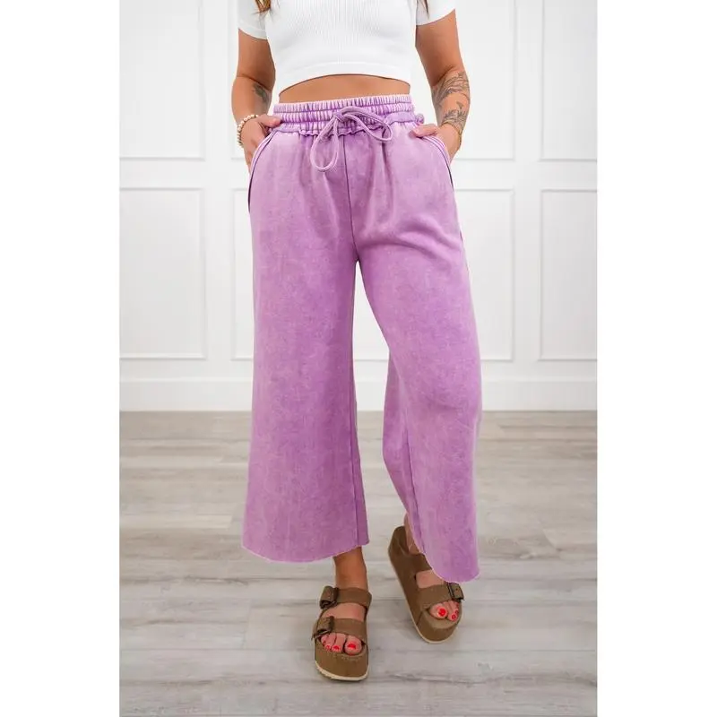 Limited-Time Fleece Palazzo Pants - Stylish Acid Wash(Just $3 Each!)