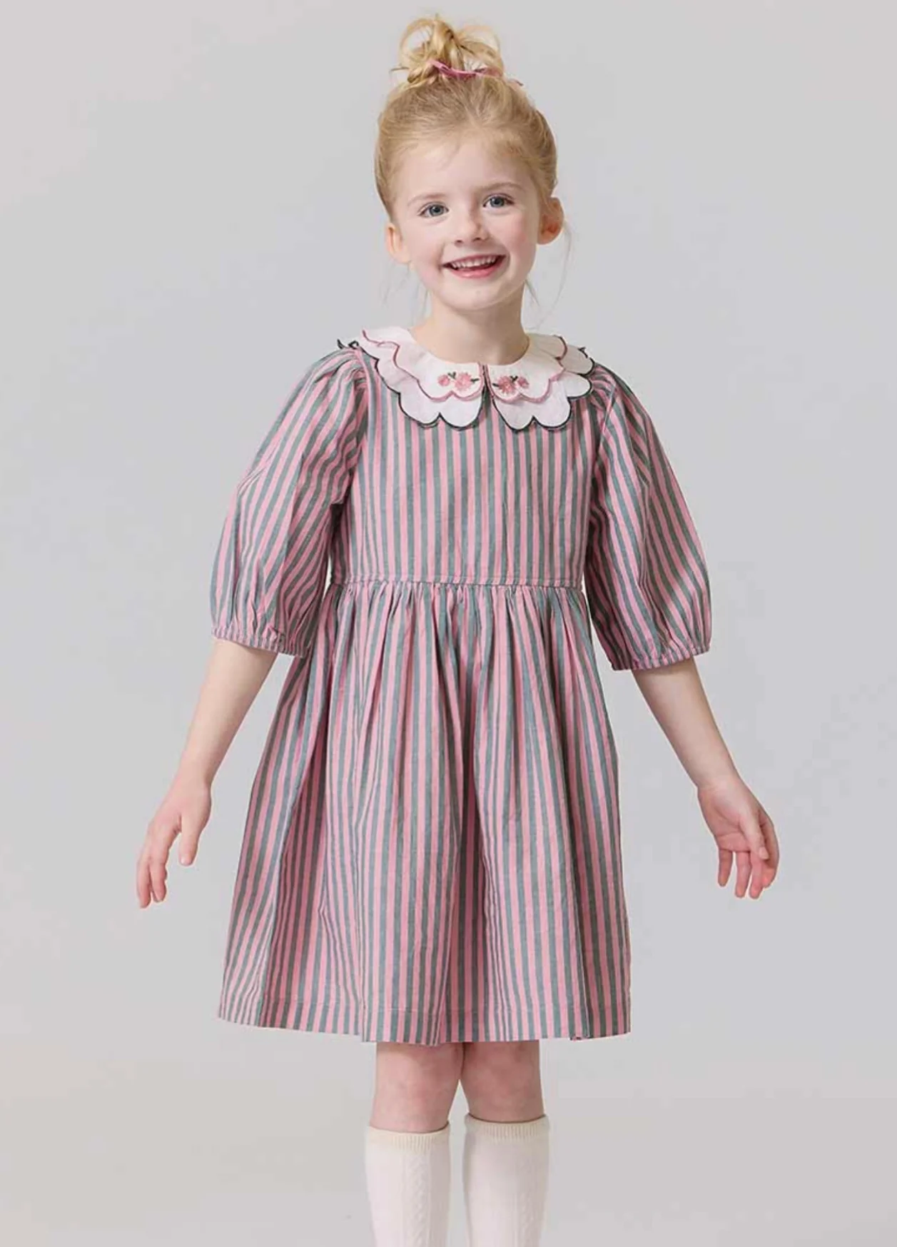 Darcy Dress Pink & Green Stripe