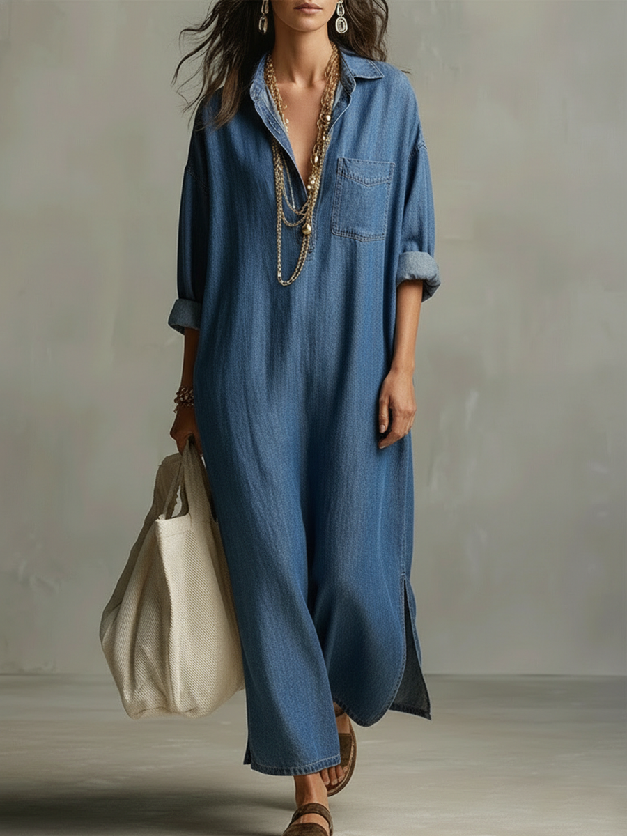 Women's Casual Cozy Denim Dress
