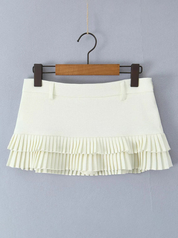 Sweet And Spicy Low Waist Pleated Skirt