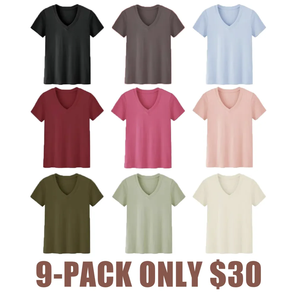 Women's Plus Size V-Neck T-Shirts –Casual Summer Tops