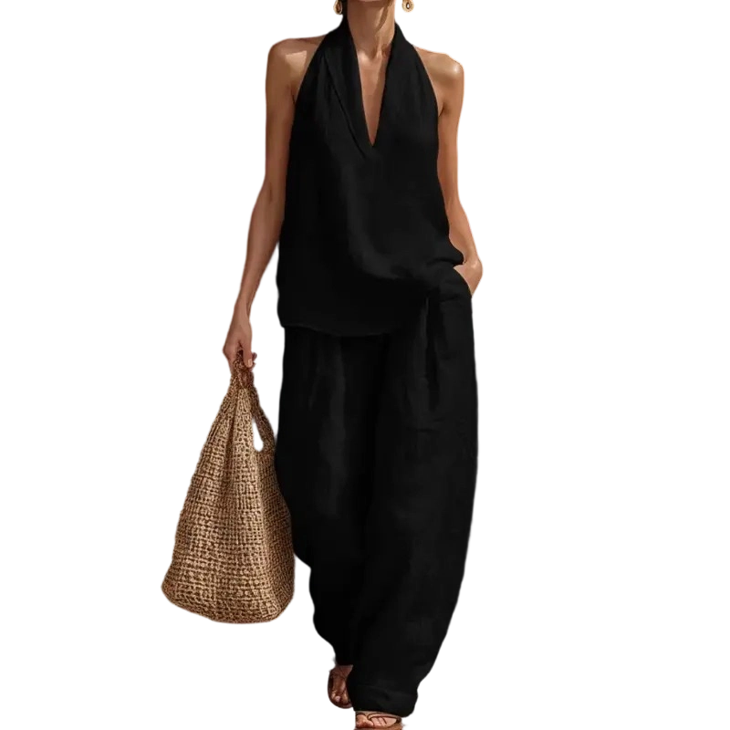 Women's Boho Linen Two-Piece Set