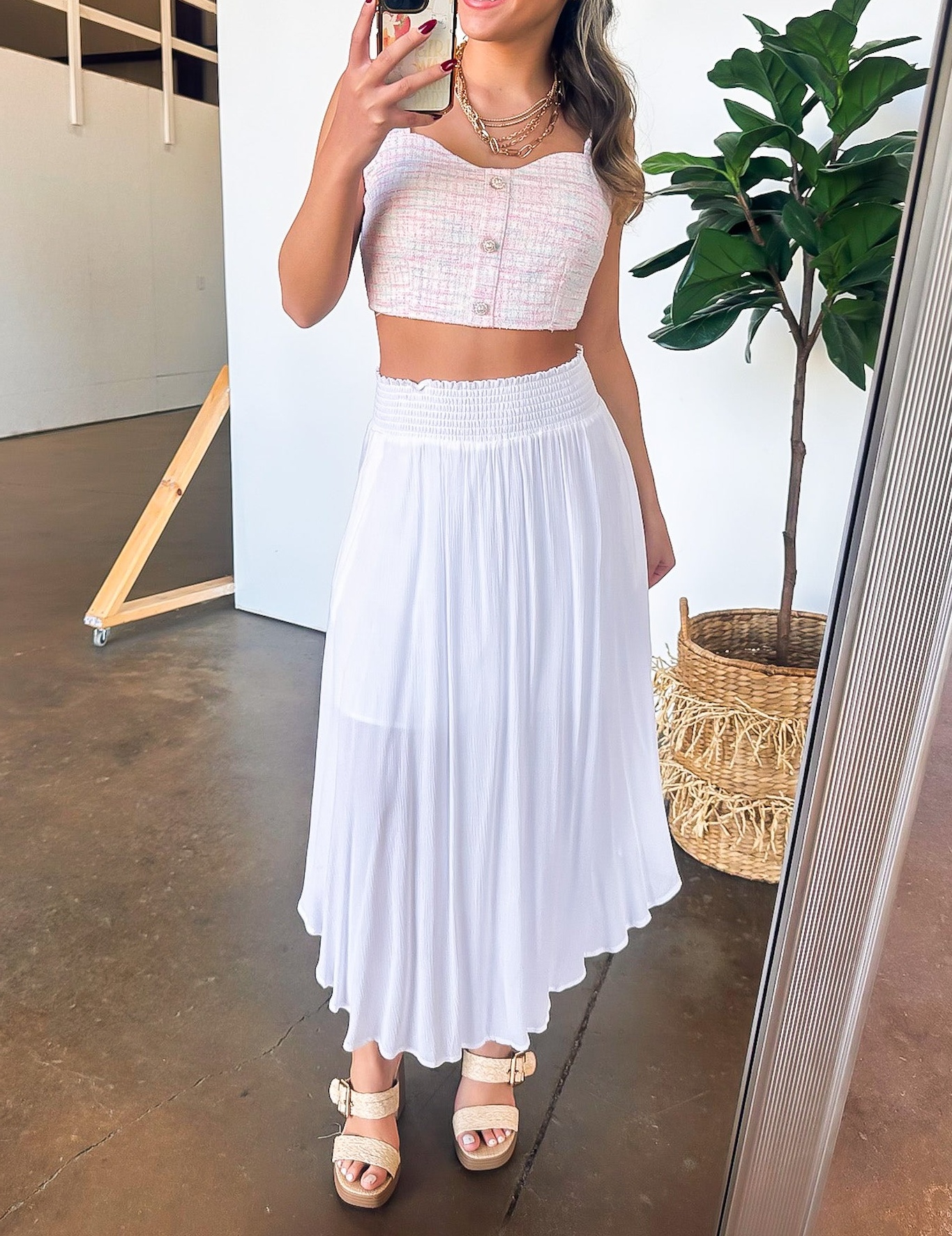 Detail Tweed Tank Top