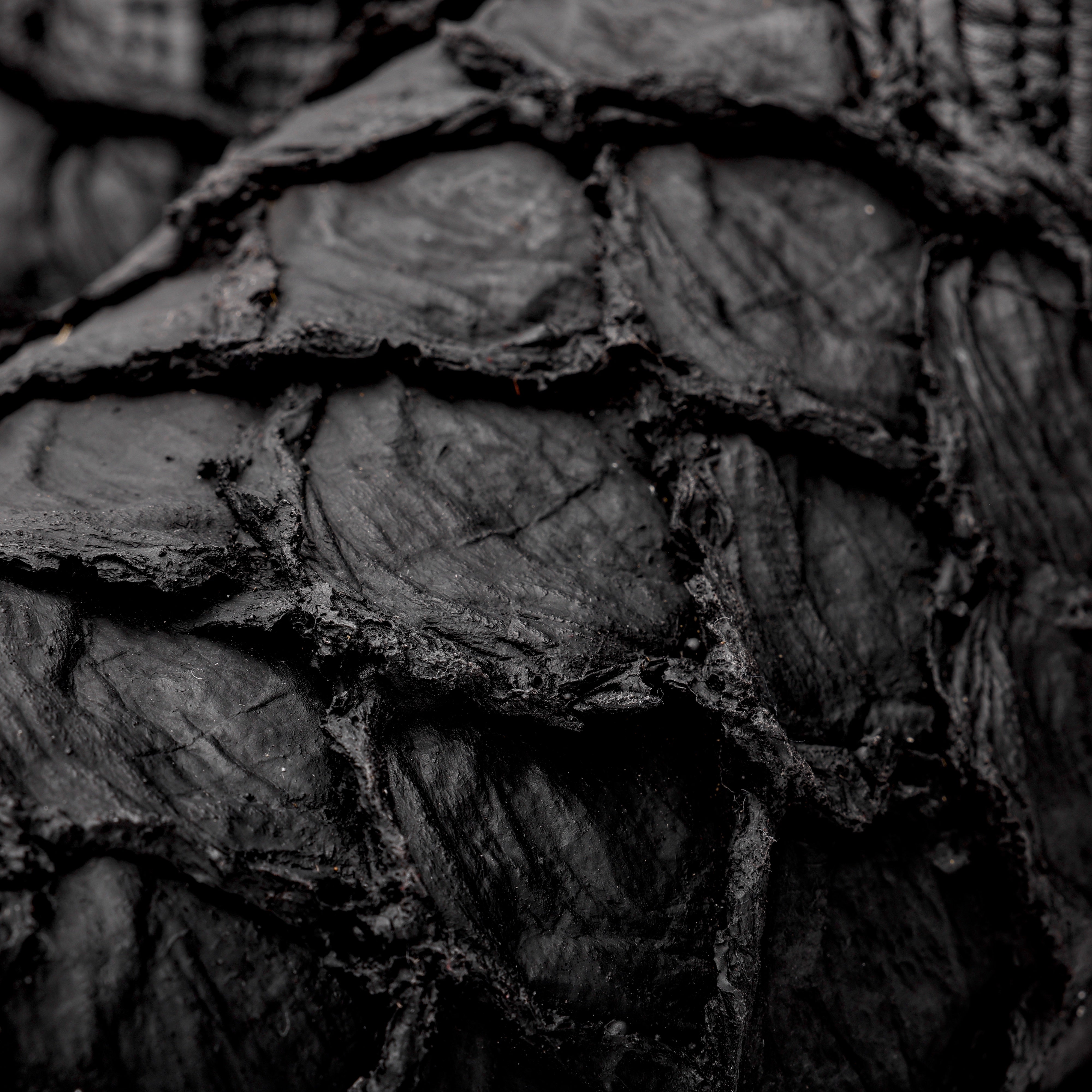 Matte Black Jumbo Pirarucu Leather Boots - Square Toe