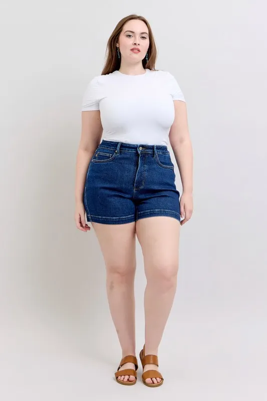 High Waist Tummy Control Denim Shorts