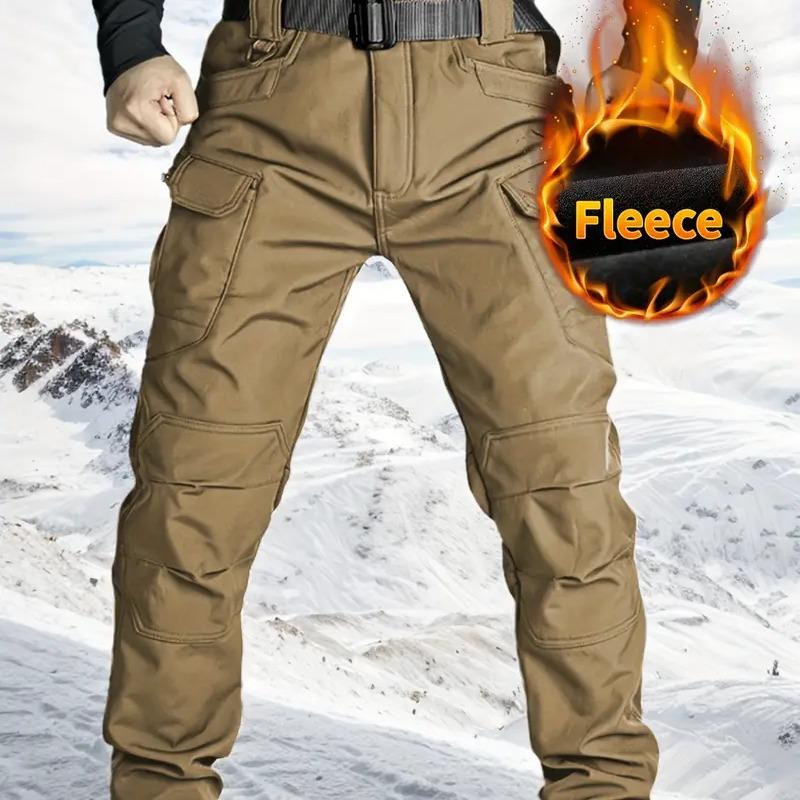 Men’s Fleece-Lined Tactical Pants – Windproof Outdoor Winter Wear