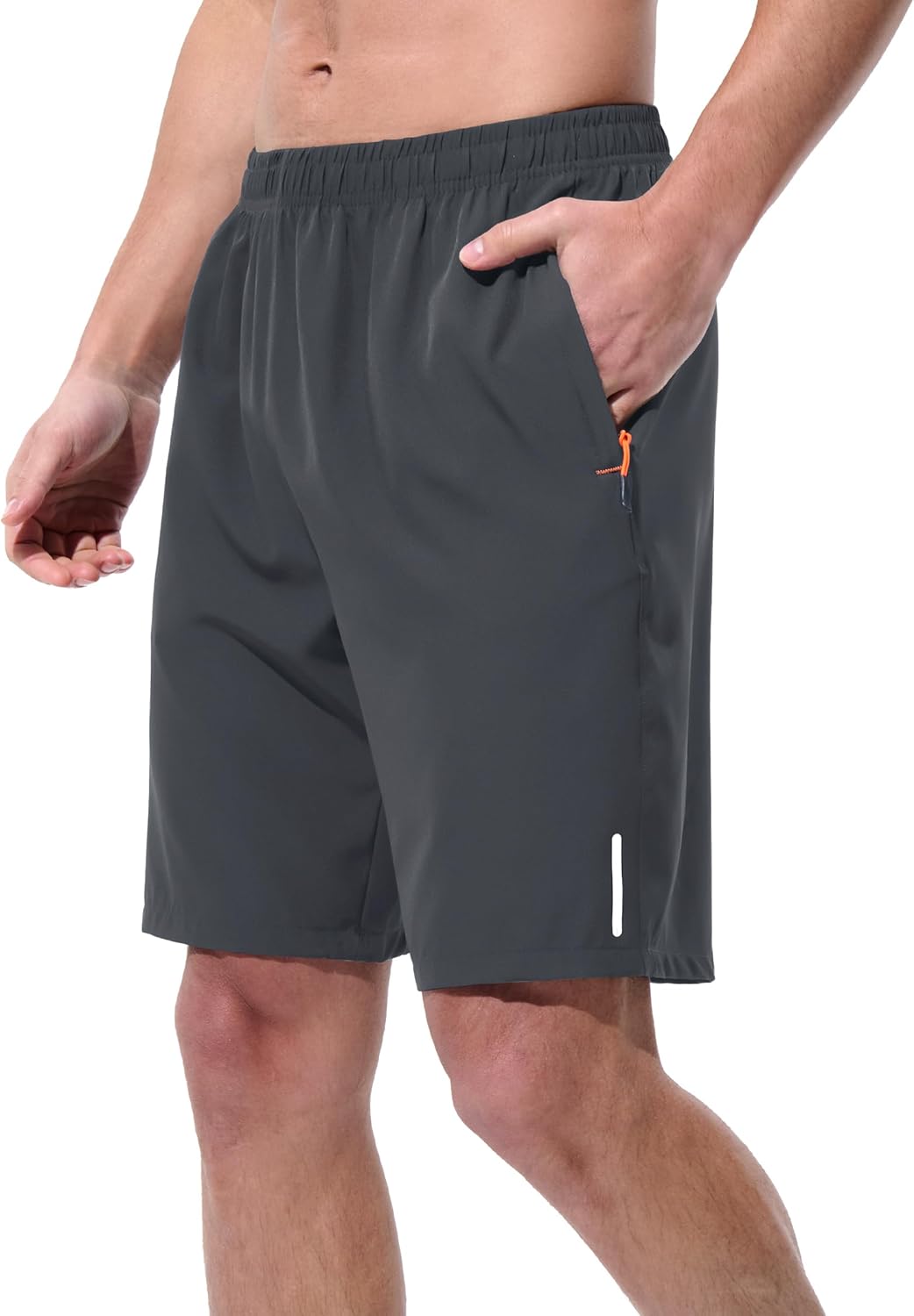 Mens Athletic Shorts Running Shorts Quick Dry Workout Shorts Lightweight Gym Basketball Shorts Zipper Pockets