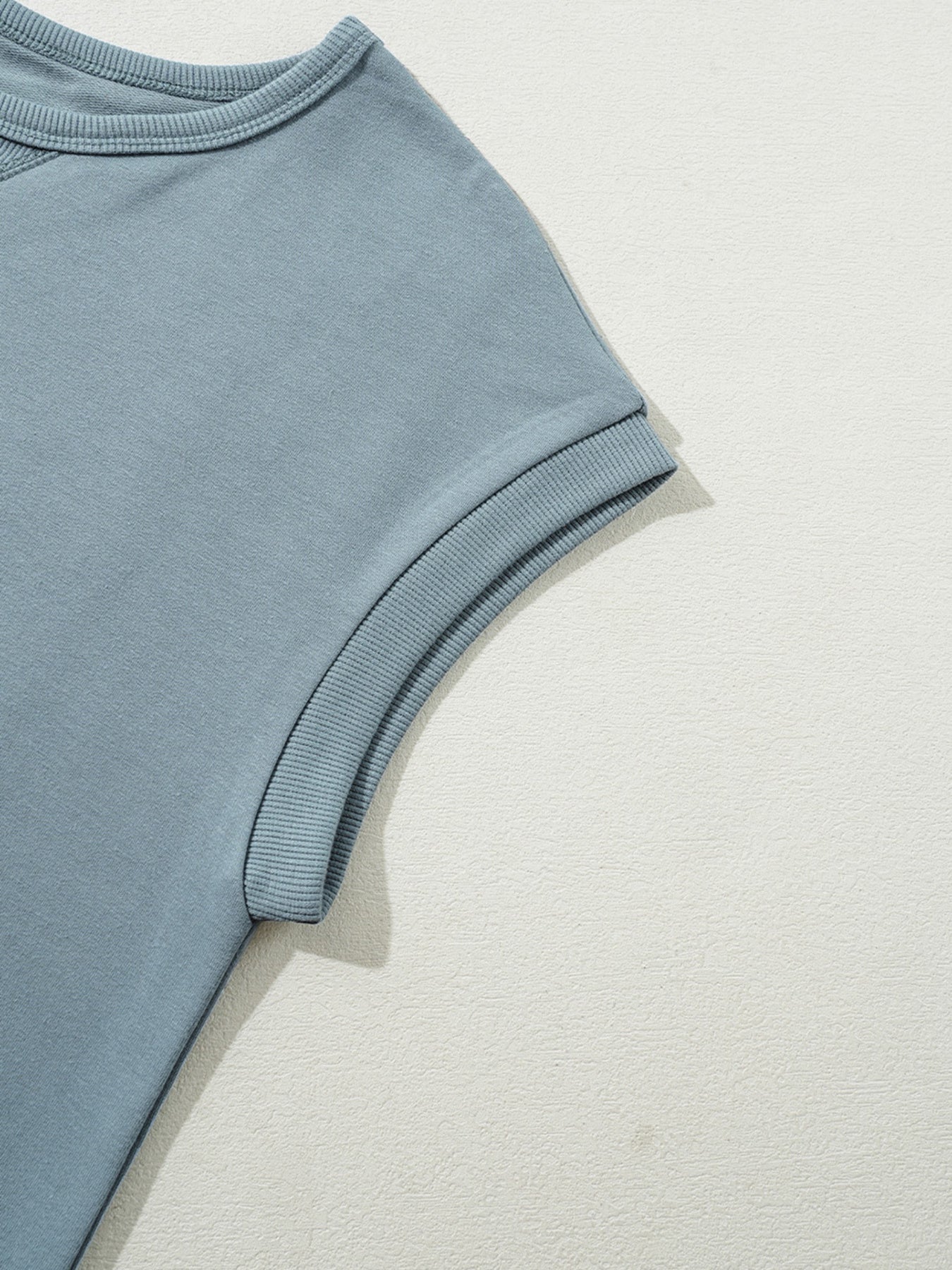 Solid Color Cap Sleeve Drop Waist T Shirt Dress