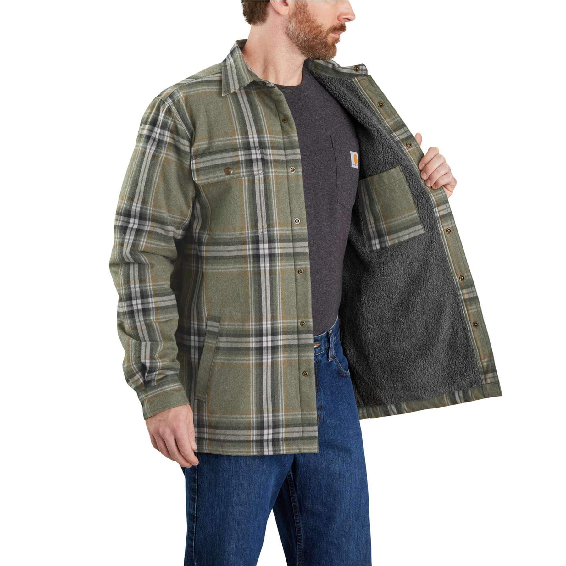CHT Heavyweight Flannel Relaxed fit Sherpa Lined Shirt Jacket 105430