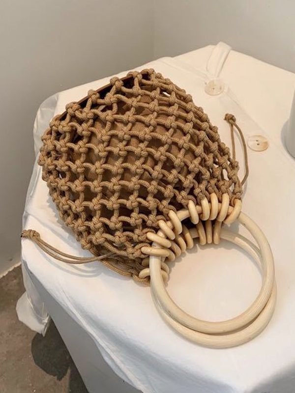 Hollow Split-Joint Woven Handbags Bags