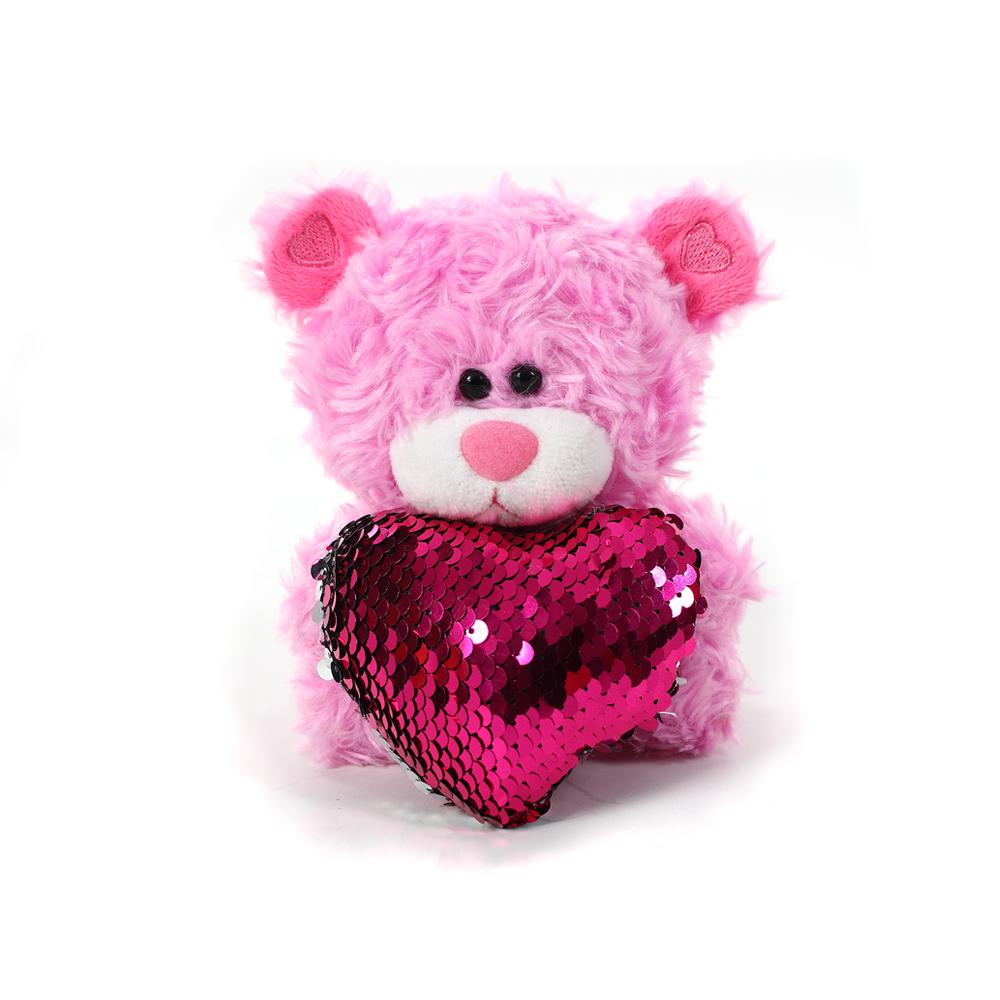 Pink Bears with Sequin Heart 6inch