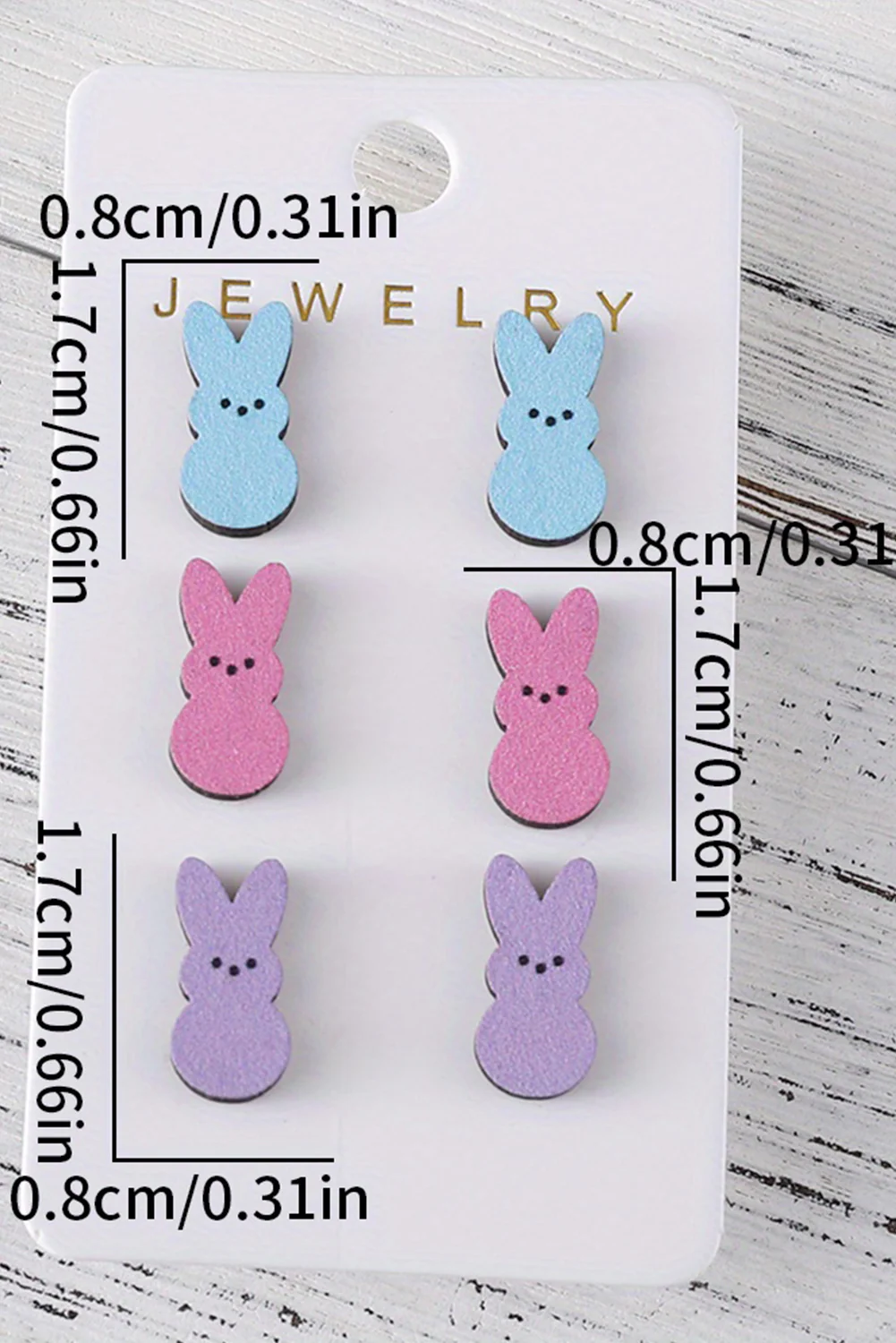 Easter Bunny Doll Wooden Earrings