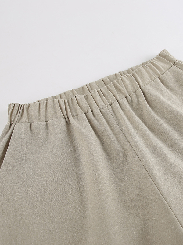 Loose Hollow Split-Joint Halter-Neck Vest + Elasticity High Waisted Pants Trousers Two Pieces Set