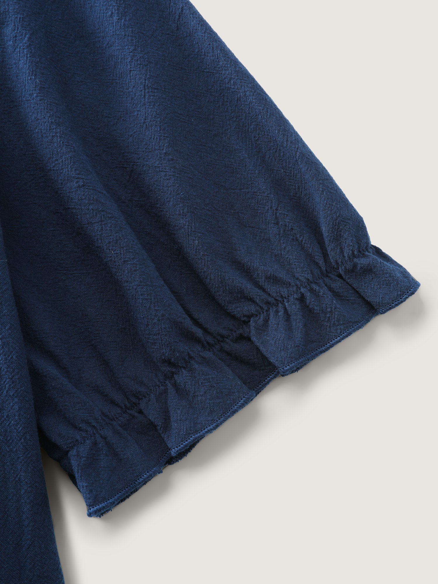 Cotton Floral Embroidery Notched Collar Mini Dress