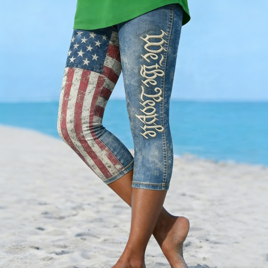 Women's casual printed anniversary leggings