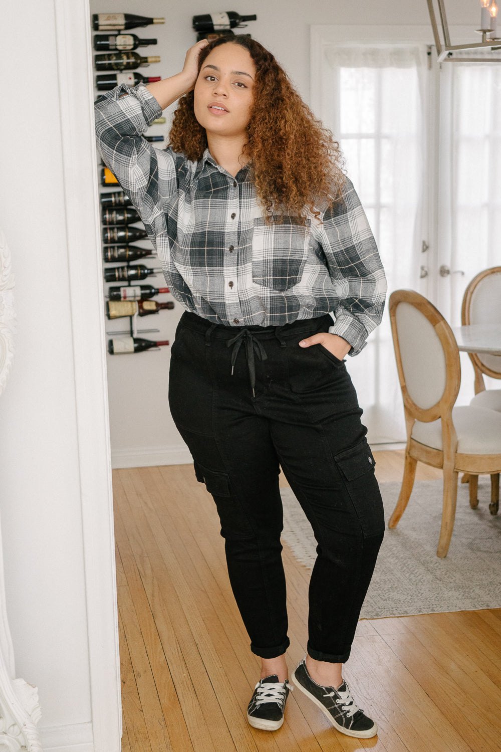 Celeste High Rise Cuffed Cargo Joggers - PLUS