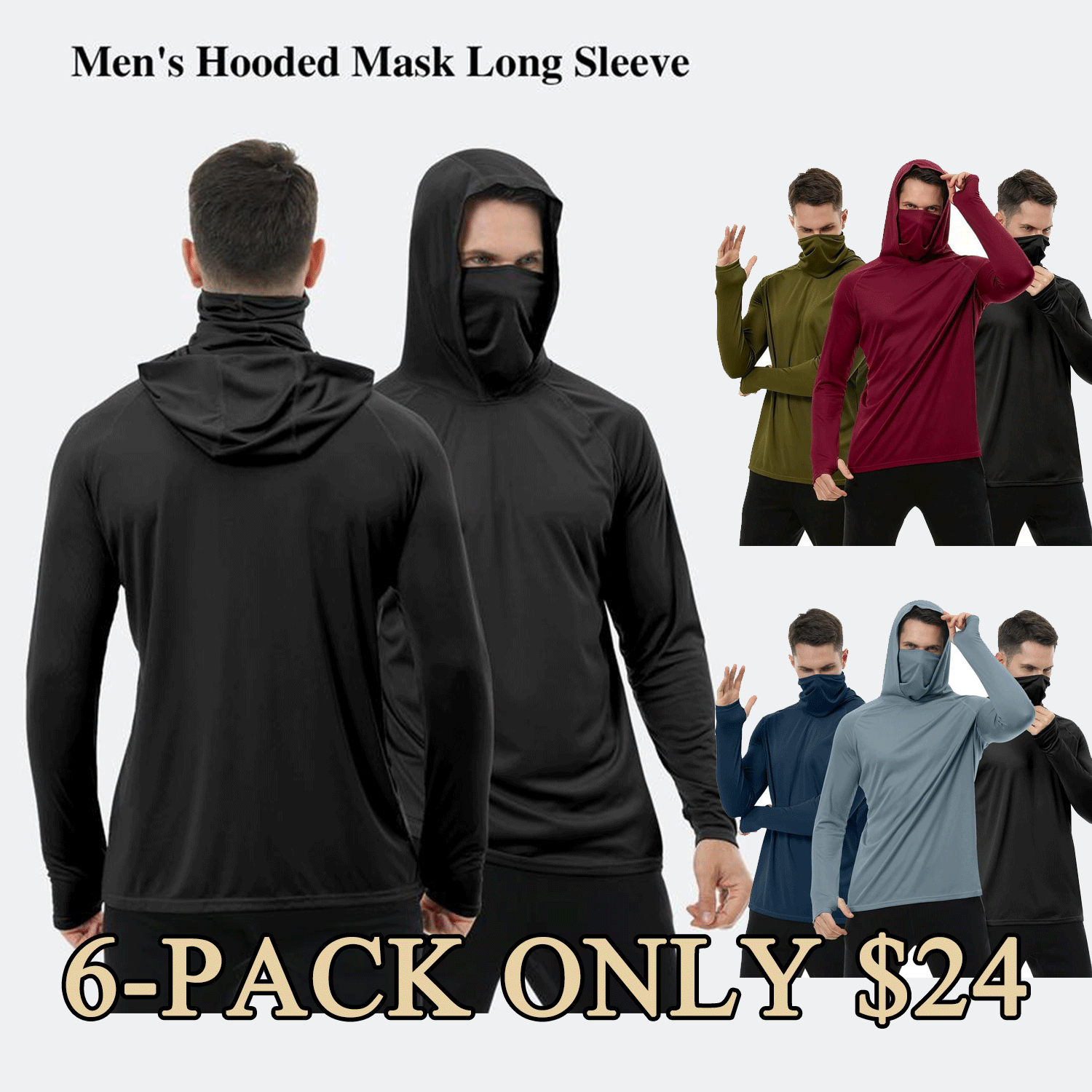 🔥Men’s UPF 50+ Sun Protection HoodedShirt with Face Mask