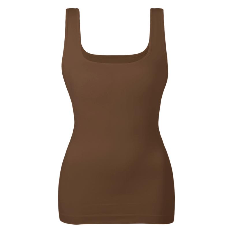 Women's Tummy Control Shapewear Tank Tops - Seamless Square Neck Compression Tops