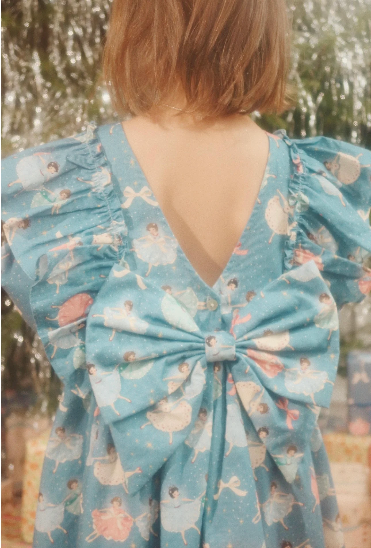 evia ls bow dress gots - snow bow ballerina