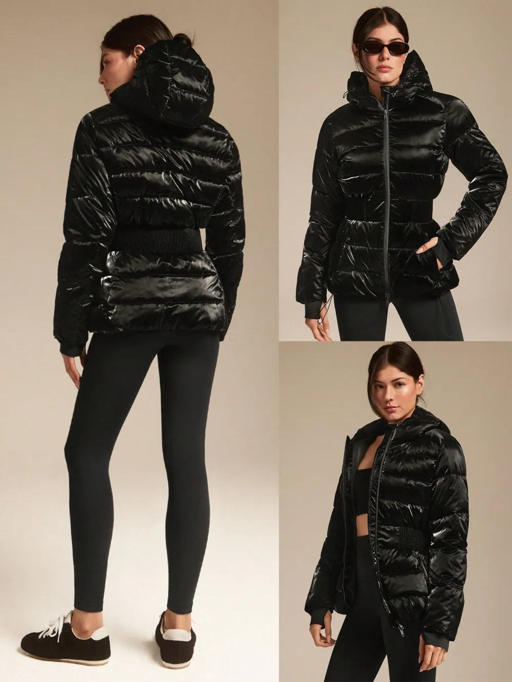 Shiny Water-Repellent Lightweight Puffer Jacket