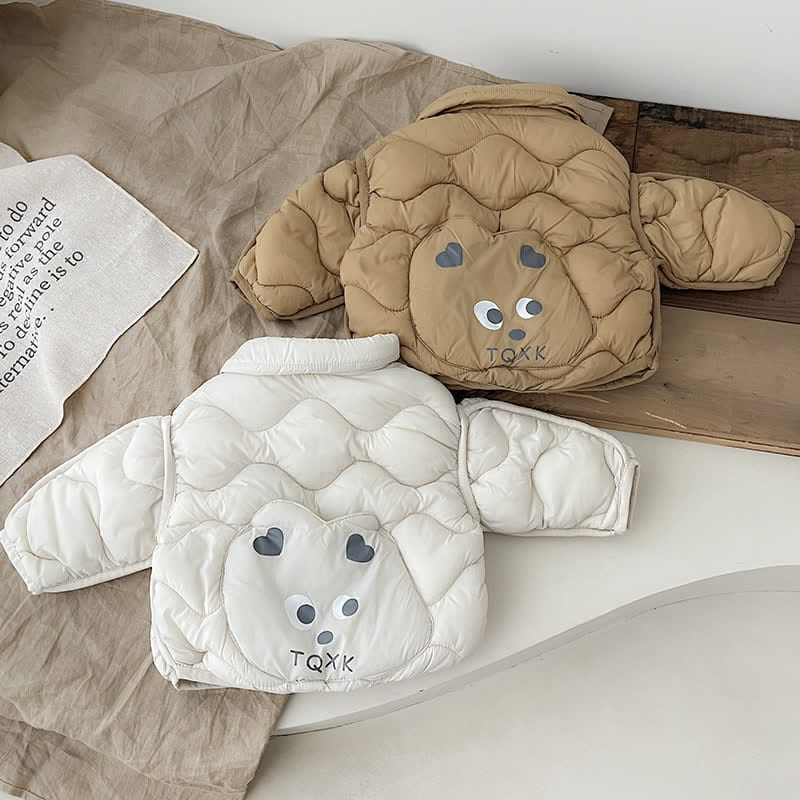 Baby Lapel Solid Color Cotton Padded Jacket
