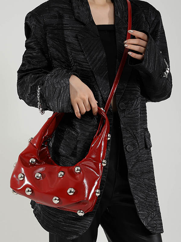 Geometric Rivet Shoulder Bags Handbags