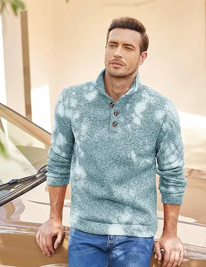 Men's Casual Slim Fit Pullover Sweater Knitted Thermal Sweatshirt.Fleece-lined For Warmth And Wind Protection.Comfortable And Stylish