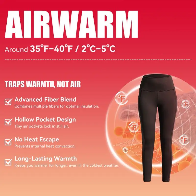 Women's High Waisted Fleece Lined Leggings with Pockets