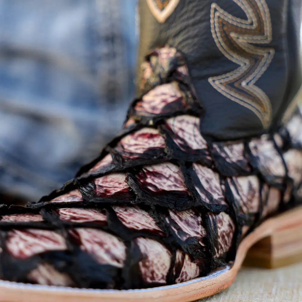 Orix Jumbo Pirarucu Leather Boots - Square Toe