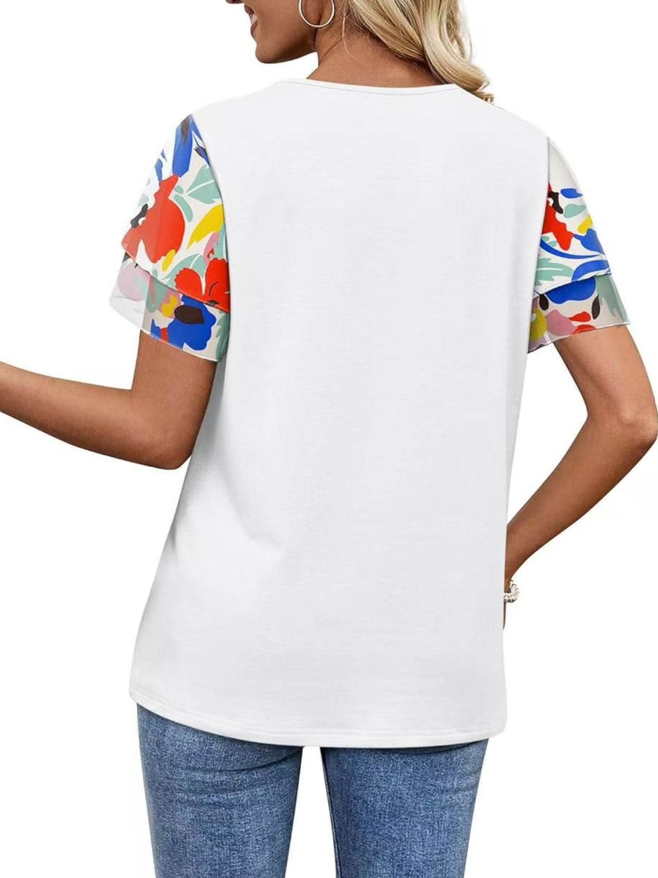 Layered Short Sleeve Round Neck T-Shirt