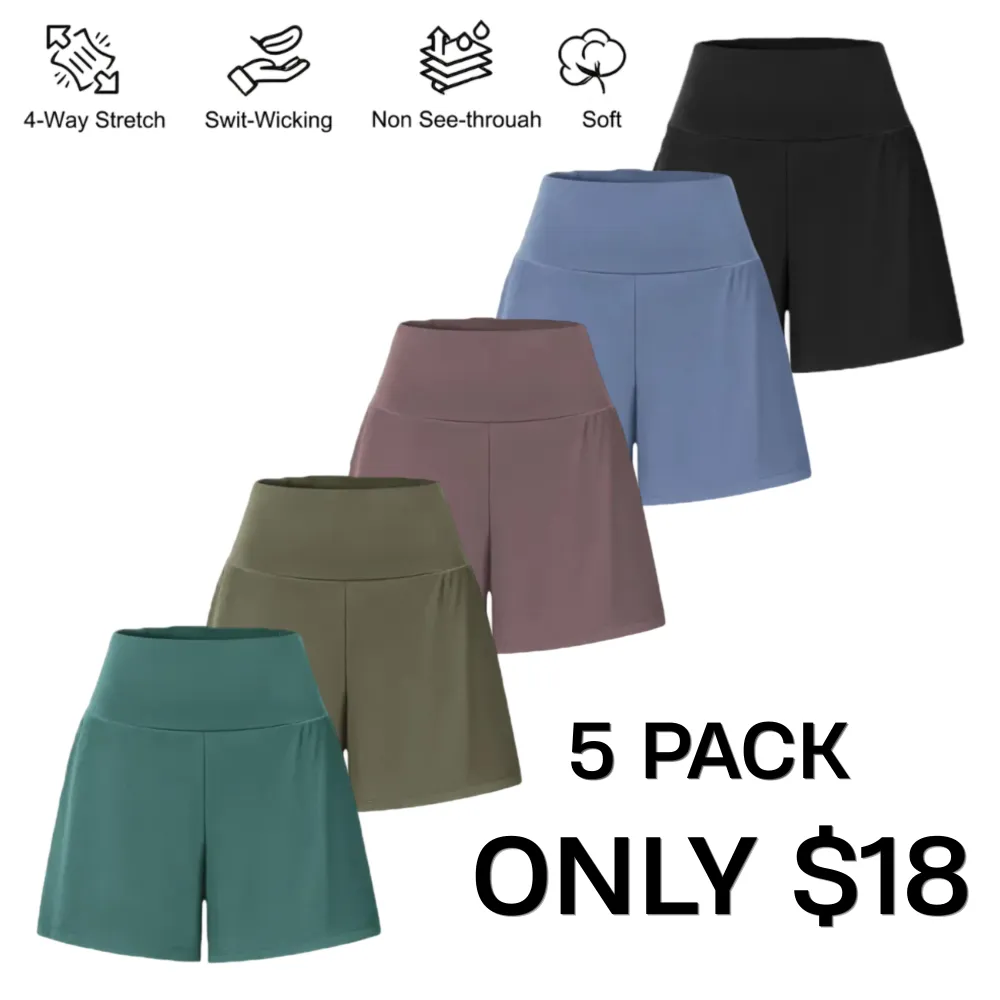 Super High Waisted Back Pocket & Side Hidden Pocket 2-in-1 Yoga Shorts