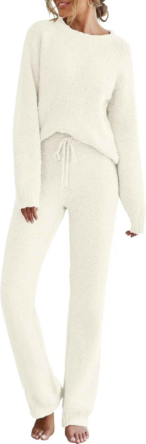 Womens Pajama Sets 2025 Fall Lounge Sweater Set