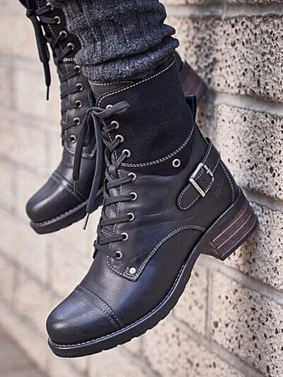 Lace-Up Block Heel Boots (multiple color options)