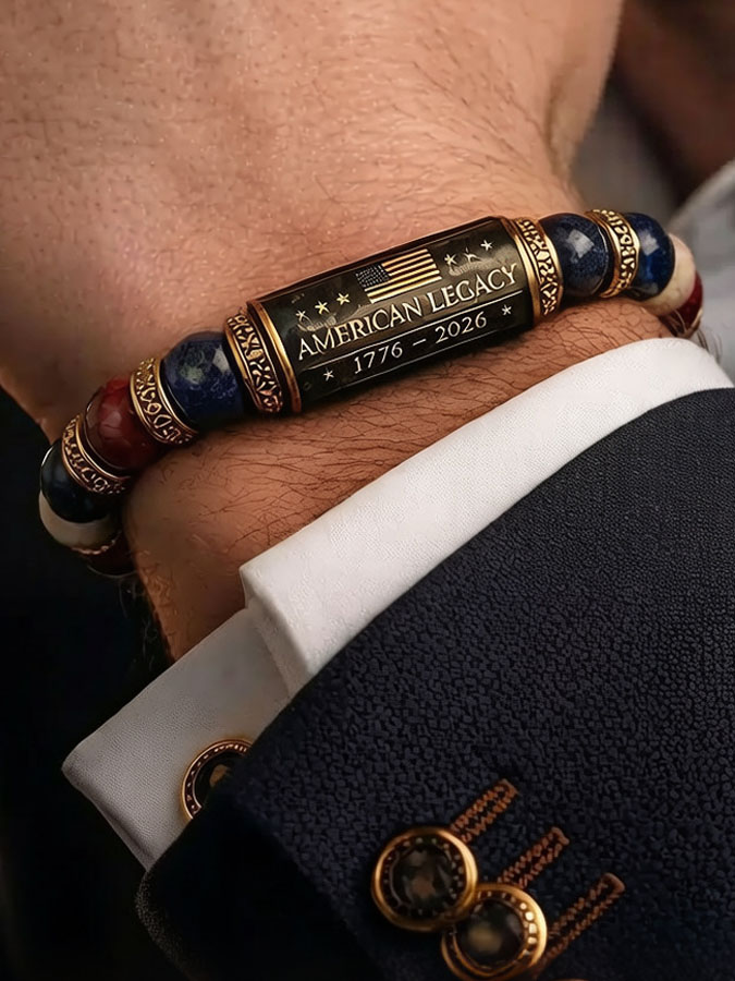 Unisex American Flag Bracelet, Jade Tube Drill Ring Bracelet, 250Th Anniversary Bracelet In The United States