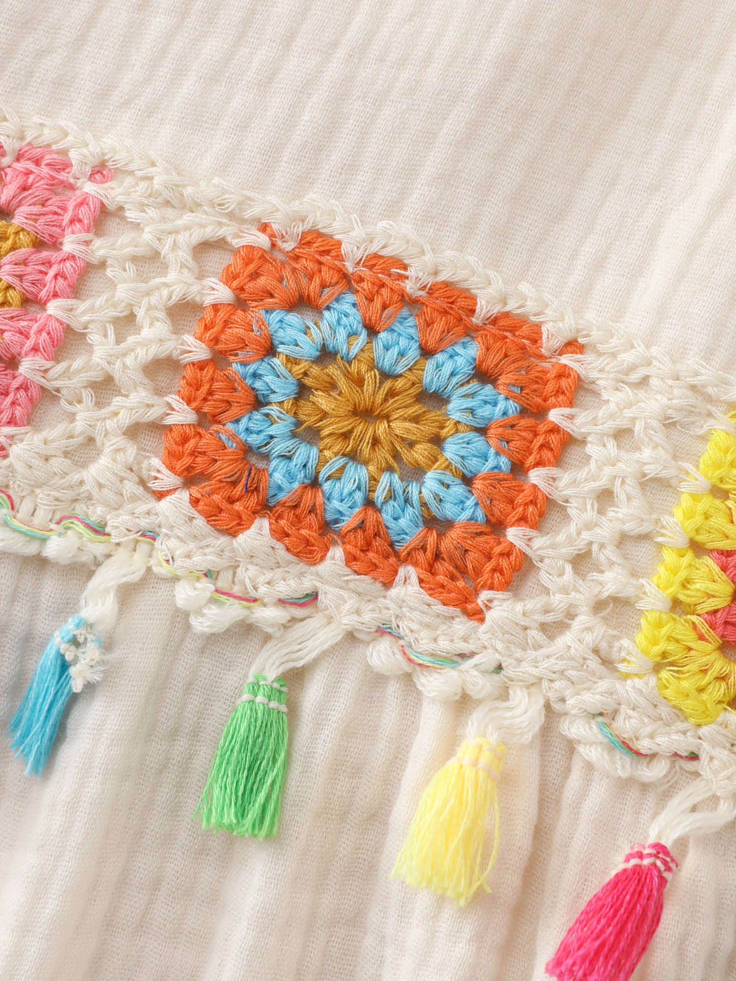 Pure Cotton Colorful Webbed Midi Dress