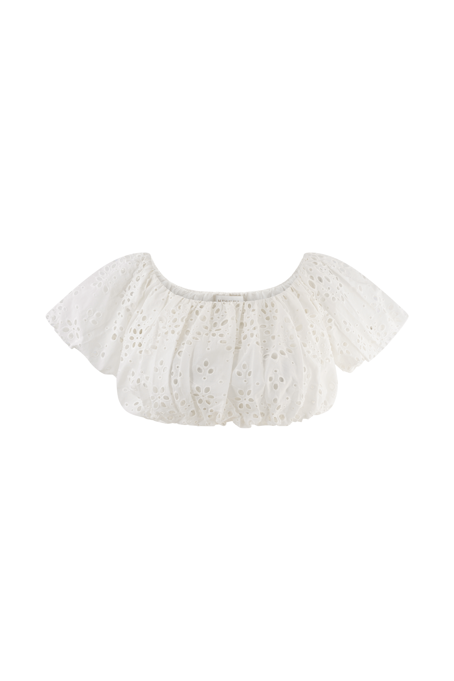 White Off Shoulder Broderie Top